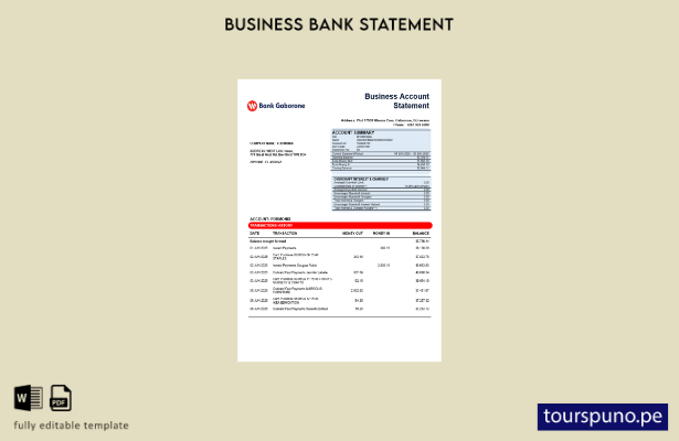 listo para imprimir declaración de la empresa comercial del Banco Gaborone Plant